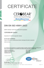 Occupational Health and Safety Management System to ISO 45001